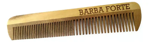 Barba Forte Pente 14cm Elite Madeira Artesanal Ref. Pt004 - Cor Marrom