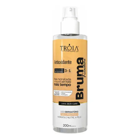 Bruma Fixadora 3 em 1 Antioxidante 200ml - Fixador de Maquiagem - Tróia Make Up