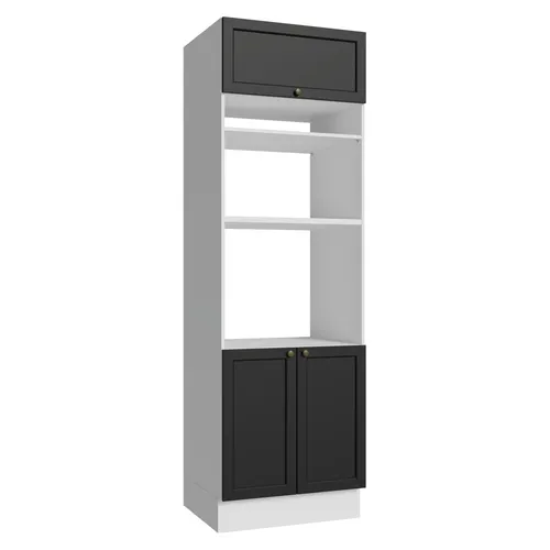 Torre Quente 70 x 60 cm 3 Portas Branco/Preto Vik Madesa
