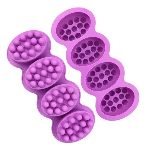 Forma Silicone Sabonete Artesanal Molde Sabonete Massageador Grande 4 Cavidades LODTSTORE