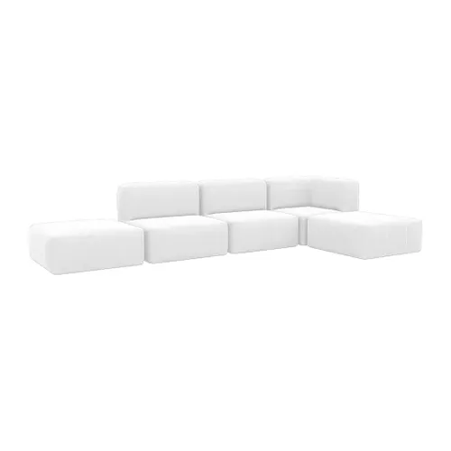 Lounge de 5 Puffs Modulares para Canto