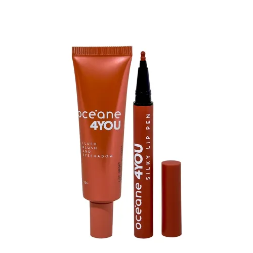 Kit Océane 4you Flush Bright Joy Blush Sombra e Pen Mauve Caneta Delineadora Labial (2 Produtos)