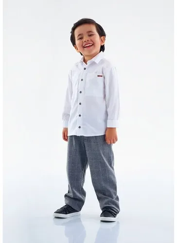 Calça Xadrez Infantil Masculina Cinza