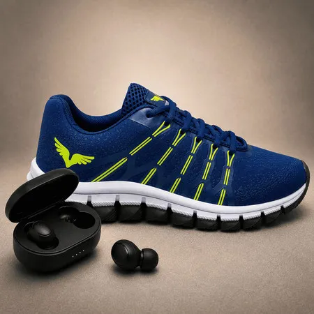 Tênis Unissex Academia Treino Running Esportivo Macio + Fone Bluetooth