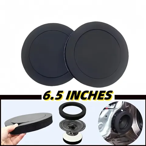 2 Peças de Almofada de Espuma para Alto-falante de Carro de 6,5 Polegadas, Acessório de Modificação para Porta com Anel de Isolamento Acústico e Melhoria de Graves