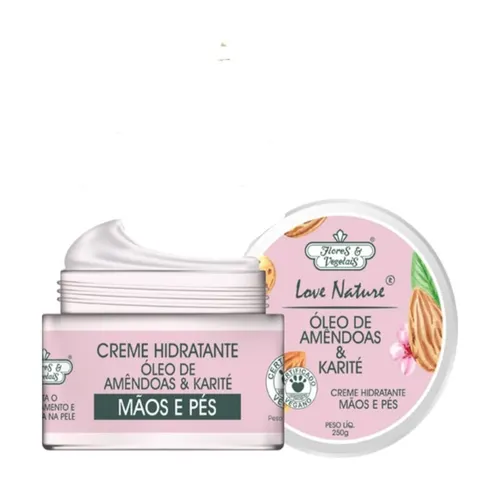 Creme para Mãos e Pés Flores e Vegetais Amêndoas 250g