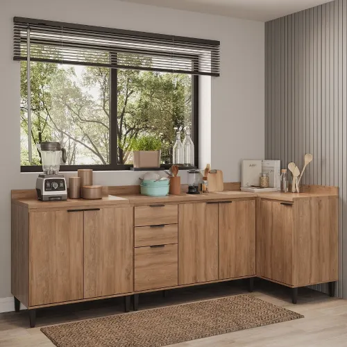Conjunto Balcões Miami Coast Carraro Freijó