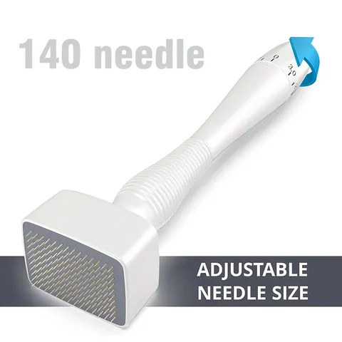 Branco 140 pinos derma selo comprimento da agulha ajustável 0.25mm microagulha real agulha cuidados com a pele crescimento da barba couro cabeludo cabelo re-rescimento