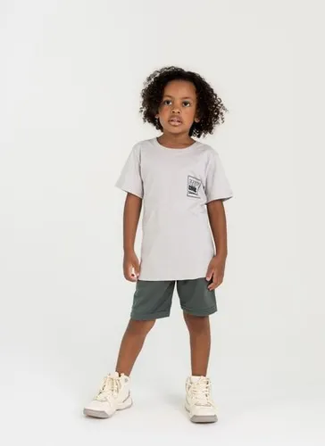 Conjunto Infantil para Menino com Camiseta e Bermuda (Cinza) Guloseima