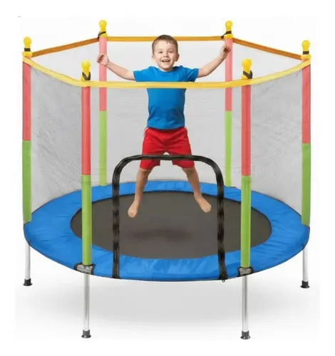 Cama Elástica Abkids 1,4m com Rede de Proteção para Crianças Até 45kg