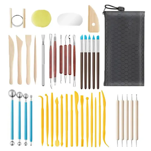 Kit 44 Pecas Deargila e Ceramica Ferramentas para Esculpir