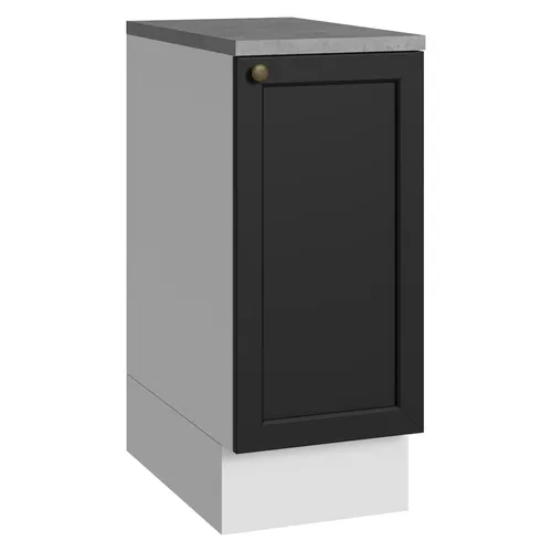 Balcão de Cozinha 35 x 60 cm 1 Porta (Com Tampo) Branco/Preto Vik Madesa