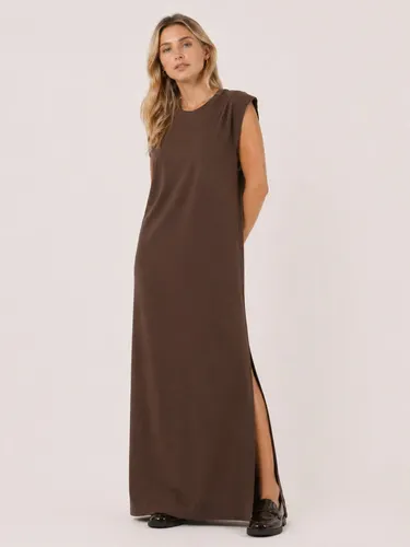 Vestido Longo Muscle Tee em Algodão com Bolso Aveloz Marrom