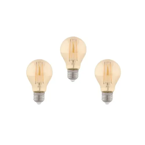 Kit 3 Lâmpadas Bulbo Filamento E27 Led 2w 200lm