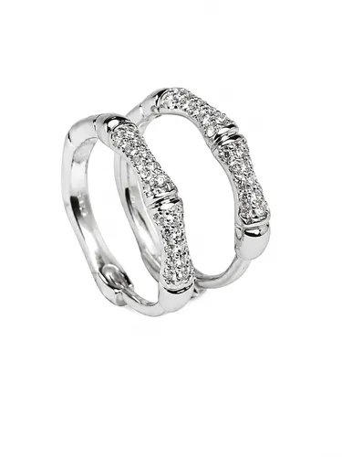 Brinco Argola com Zircônias 18 mm em Prata 925
