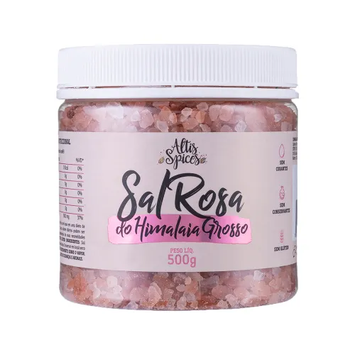 Sal Rosa do Himalaia Grosso Altis Spices 500g – Pote