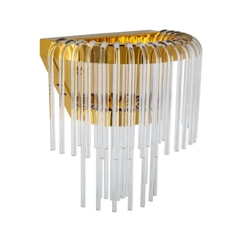 Arandela Led Aço Inox Dourado 25w 3000k Cascata