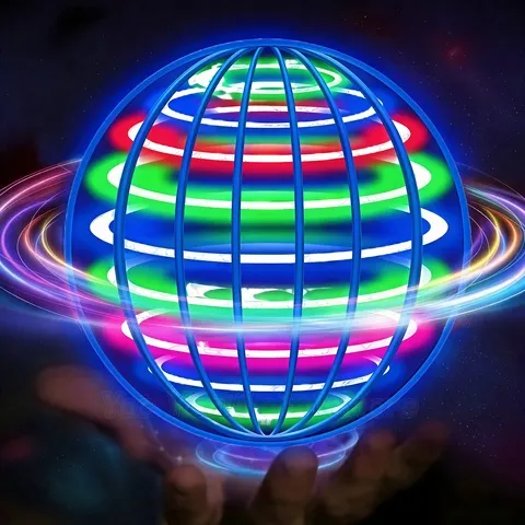 Bola Mágica Voadora Pro com Luzes LED, 360 °   Giroscópio Rotativo Controlado por Mão, Brinquedo Antiestresse para Adolescentes e Adultos