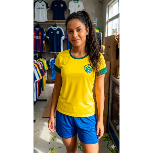 Camisa Brasil Feminina Torcedor Sport + - EGG