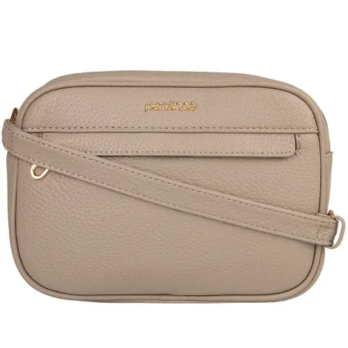 Bolsa Camera Bag Pequena Penélope Transversal Texturizada Nude