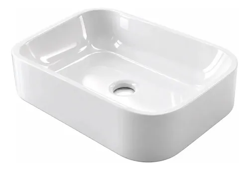 Cuba apoio Fiori retangular louça branca 55CB16-1FB