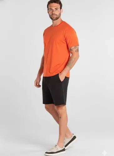 Camiseta Masculina Manga Curta em Algodão (Laranja) Just Basic