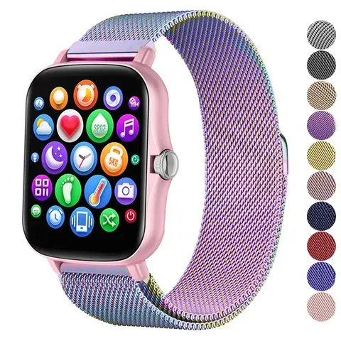 Pulseira de 20mm para amazfit gts 4/3/2e/mini/stratos 3/2 laço magnético de metal 22mm pulseira de relógio amazfit gtr 4/3/pro/2e/bip-u-s-lite