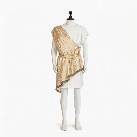 Traje de Toga de Deus Grego Antigo para Homens, Conjunto de Túnica Dourada de César Romano, Fantasias de Cosplay de Halloween para Festa de Palco, Mitologia, Deus Olimpiano