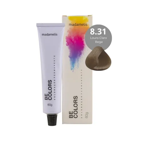Coloração Madamelis Be Colors Louro Claro Bege 8.31 60 g
