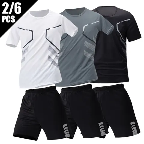 2 peças de calçado europeu e americano homem conjunto de calças curtas homem camiseta casual homem conjunto de futebol