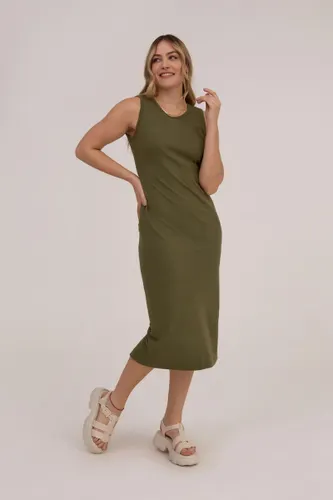 Vestido Regata Básico Canelado Verde Militar
