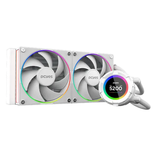 Water Cooler PCYES Vision White Ghost 240mm LCD 2,1" VS240WG