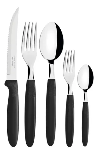 Faqueiro Talheres Inox Ipanema Preto 30 Peças Tramontina