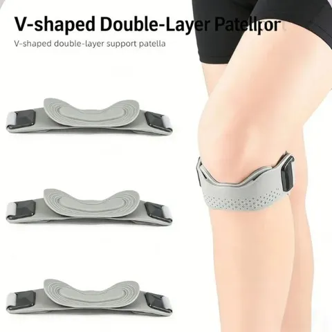 1/2 Peças de Faixa de Suporte Ajustável em Silicone para Tendão Patelar, Estabilizador de Patela, Almofada de Suporte para Joelho para Homens e Mulheres em Esportes, Corrida e Tênis