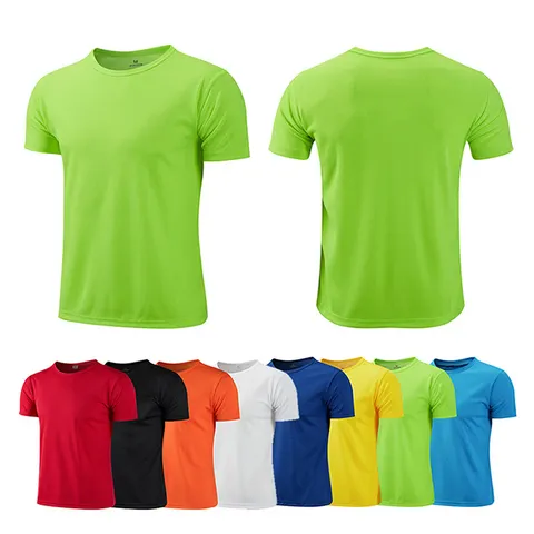 Multicolorido de secagem rápida manga curta esporte t camisa ginásio camisas de fitness treinador correndo camiseta masculina respirável roupas esportivas