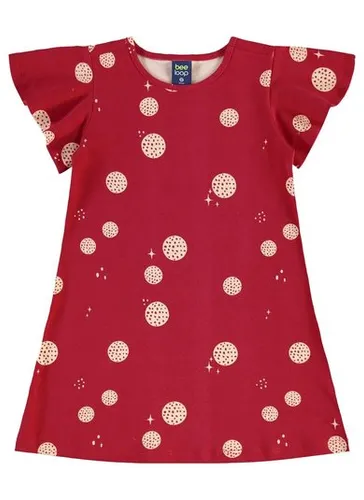Vestido de Bolinhas Infantil em Cotton (Vermelho) Bee Loop