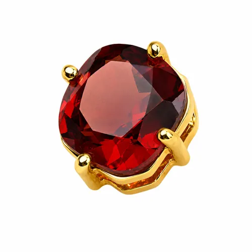 Pingente Quadrado 5,5 mm com Granada em Ouro 18K