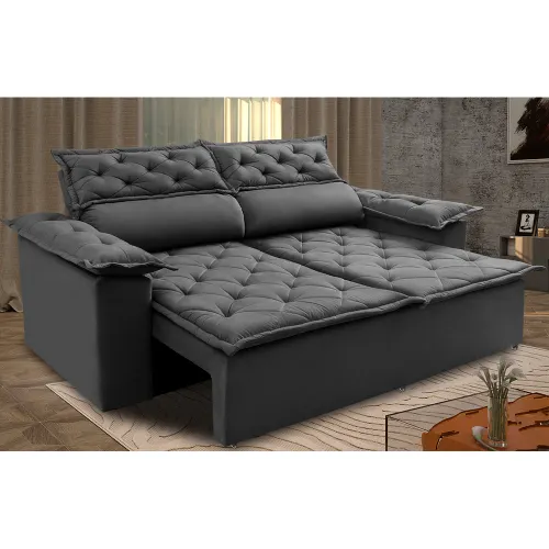 Sofá Retrátil e Reclinável Cama inBox Compact Velusoft