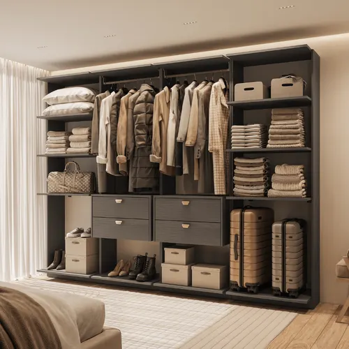 Closet Modulado 4 Gavetas Alasca Preto Touch Carraro