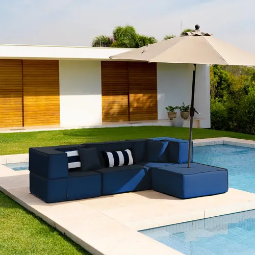 Lounge Zimma com 4 Módulos Azul