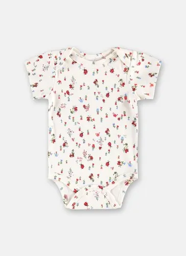 Body Bebê Menina Manga Curta em Suedine Estampado Multicolor