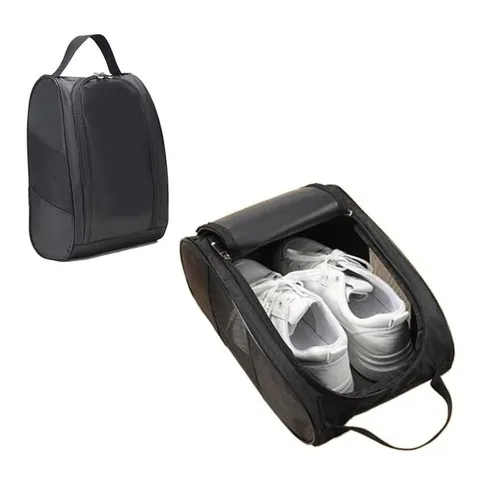 Bolsa portátil para sapatos de golfe, bolsa de tecido oxford para transporte de sapatos, respirável, leve, à prova de poeira, bolsa para sapatos de futebol e tênis