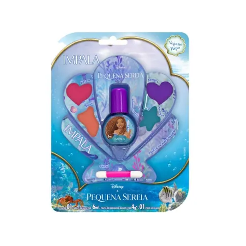 Kit Impala Maquiagem e Esmalte Infantil a Pequena Sereia