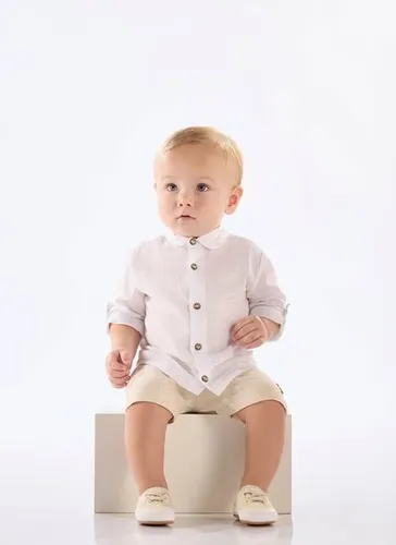 Camisa Social Manga Longa para Bebê Menino (Branco) Up Baby