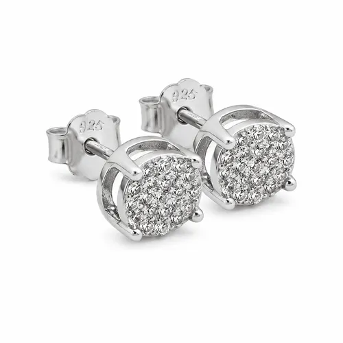 Brinco Redondo com Zircônia 6 mm em Prata 925