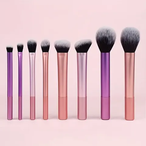8 pçs kit de escova de maquiagem cabelo sintético macio compõem escovas fundação blush sombra ferramentas de maquiagem cosmética
