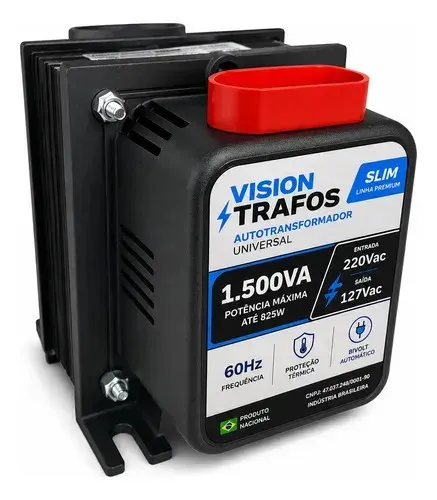 Transformador de Voltagem Bivolt Vision Trafos 1500VA 825W para ou