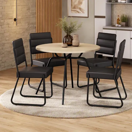 Conjunto Sala de Jantar 4 Cadeiras San Francisco Carraro Off Preto