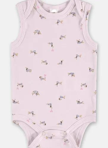 Body Regata para Bebê Menina em Suedine Estampado (Rosa Claro) Up Baby