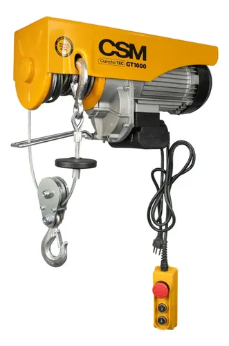 Guincho Talha Elétrica 1000kg Tec Gt 500/1000 Mono Csm Cor Amarelo